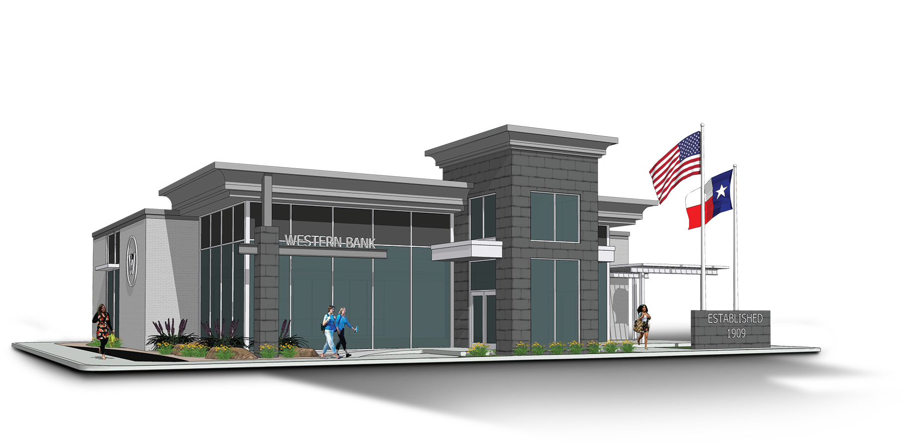 Western Bank New Location Rendering